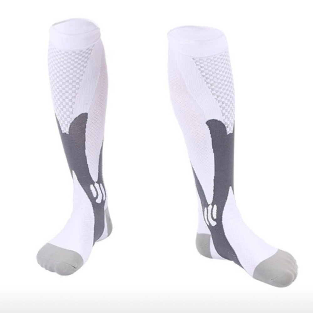 ✅ 1 Pair White Compression Socks  S/M, L/X, & 2XL